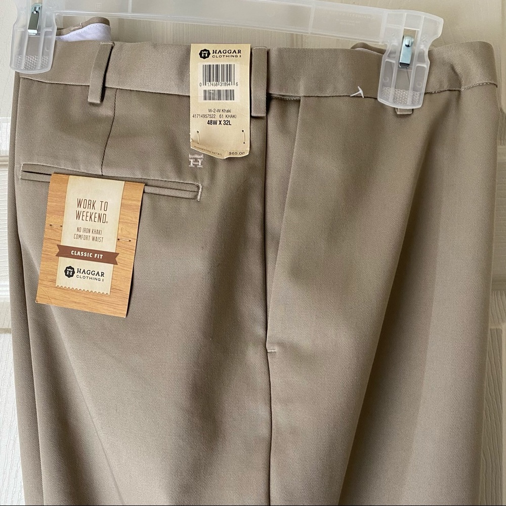 Haggar Men’s Khaki Cotton Dress Pants